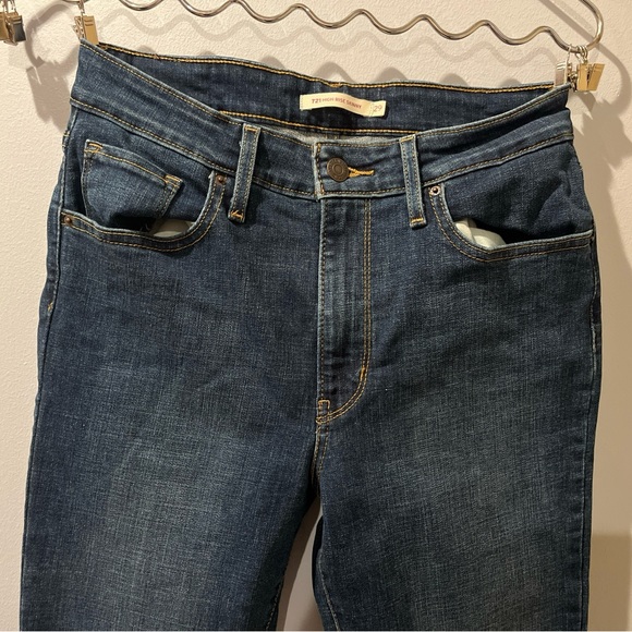Levis Strauss 721 Jeans Womens Size 29 High Rise Skinny Denim Dark Blue - Picture 3 of 10
